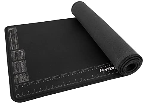 Performance Tool W88977 Neoprene Mat with Ruler and Reference Charts, Chemical Resistant, 16-Inch x 35.75-Inch, Protects Work Surface from Solvents - WoodArtSupply