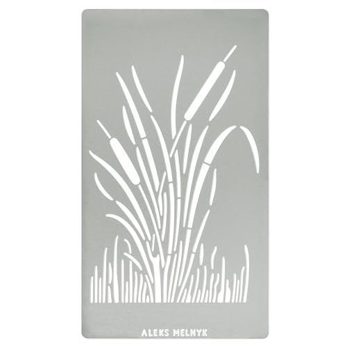 Aleks Melnyk No.279 Metal Stencil, Patterns, Bush Reeds, Small Stencil, 1 PC, Template for Wood Burning, Engraving, Crafting, Scrapbook, Art, Ornate - WoodArtSupply