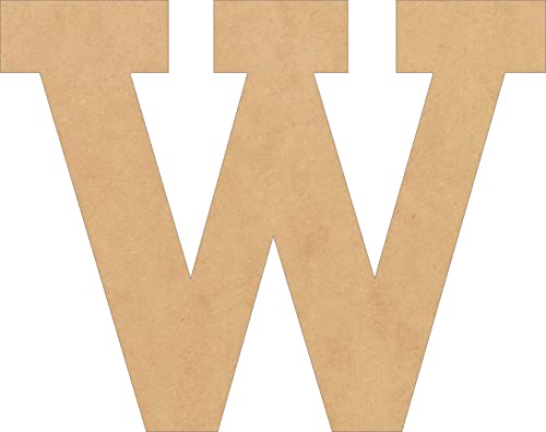 6 Inch Wooden Block Letter for Kids, Unfinished W Nursery Decor Wood Alphabet, Paintable MDF Craft, Rockwell Font NEXTCraft