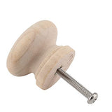 Uenhoy 30 Pcs Round Wooden Cabinet Knobs 1-1/8" (28mm) Unfinished Wooden Pulls Knobs Mushroom Shape Wood Knobs for Cabinet Dresser Drawer Uenhoy