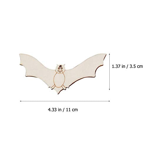 Holibanna Unfinished Wood Craft Pieces Halloween Bat Animal Hollow Cutouts Wooden Chips DIY Arts 20Pcs Holibanna