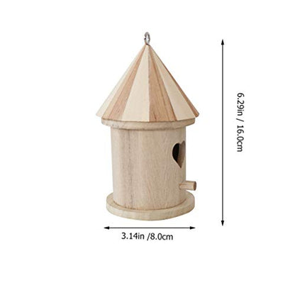 EXCEART 2Pcs Wooden Bird House Unfinished Birdhouse to Paint Hanging Birdhouse for Outside, Garden Patio Decorative - WoodArtSupply