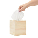 Unfinished Wood Tissue Box Cover for DIY Custom Design, Square Wooden Tissue Cover Holder with Slide Out Bottom for Home Decor, Arts & Crafts, Kid's Juvale