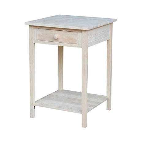 International Concepts Hampton Bedside Table Unfinished IC International Concepts