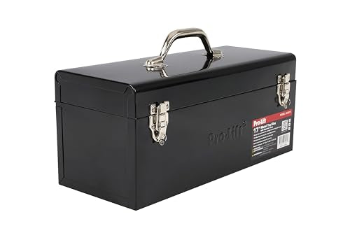 Pro-Lift Steel Tool Box – 17-inch Metal Toolbox Portable with Handle – Heavy Duty Metal Latch Closure and Removable Storage Tray Carry Tools Box Pro-LifT