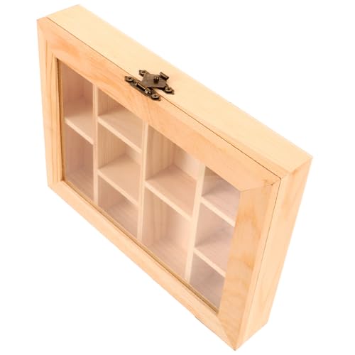 Zerodeko Unfinished Wooden Jewelry Box, with Lid, DIY Jewelry Storage Box 10 Compartment Sundries Organizer Classic Jewelry Box Jewelry Organizer Box