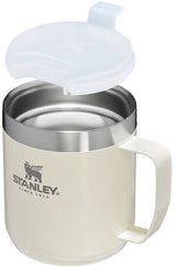 Stanley Stay Hot Camp Mug - Durable 18/8 Stainless Steel Insulated Mug - Splash-Free Tritan™ Drink-Thru Lid - 12 OZ - Cream Gloss STANLEY