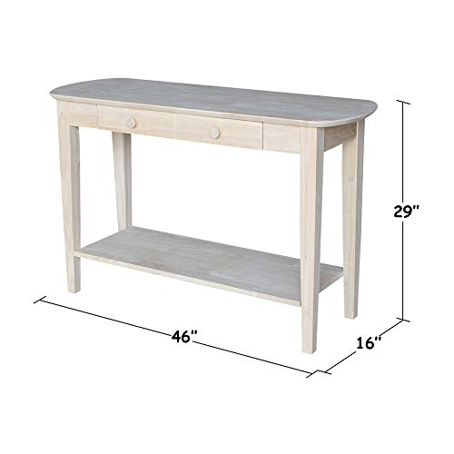 International Concepts Phillips Oval Sofa Table, Unfinished - WoodArtSupply