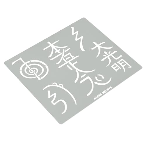 Aleks Melnyk #100 Usui Reiki Symbols, Pyrography Metal Stencil, Japanese Namaste Stencil, Chinese Letter Stencil, Dai Ko Myo, Template Craft Wood - WoodArtSupply