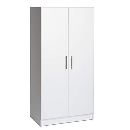 Prepac Elite Functional 6-Piece Garage Cabinets and Storage System Set D, Simplistic Garage Closet Shop Cabinets 16" D x 96" W x 89" H, White,