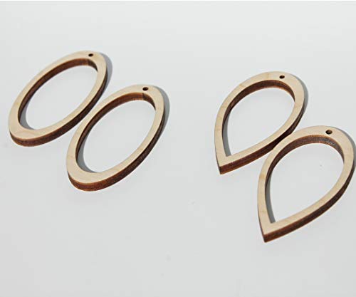 18 Unfinished Wood Laser Cutout Hollow Frame Earrings Jewelry Resin Acrylic Crafts - WoodArtSupply