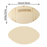 Honbay 24PCS Unfinished Football Wooden Cutouts Sports Theme Wood Discs Slices with Twines for DIY Crafts Home Decoration Craft Project HONBAY