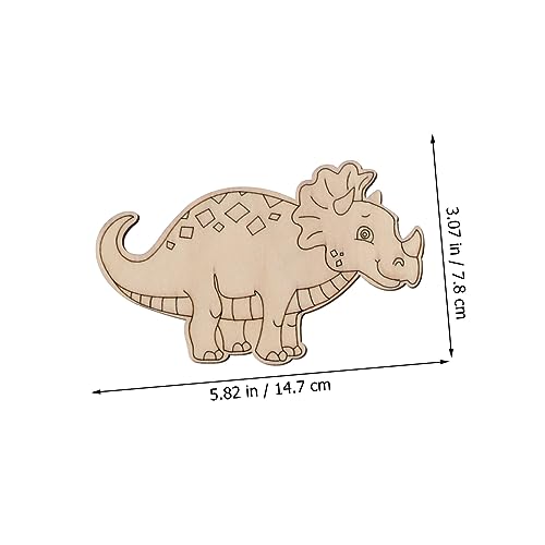 COHEALI 6 Sets DIY Dinosaur Wood Piece Dinosaurs Cutouts Kids Dinosaur Toys Unfinished Wood Cutouts Dinosaur Wood Craft Kids Educational Toys Kids COHEALI