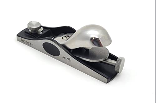 Taytools 777060, 9-1/2 Low Angle Block Plane Stainless Steel Knuckle Cap and Adjustment Screws, Adjustable Mouth Taytools