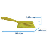 Vikan 45876 Bench Cleaning Brush, Polypropylene/Polyester Soft Bristle Dustpan Brush & Sweeper With Handle, 14-Inch, Yellow Vikan
