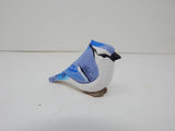 Selsela Blue Jay Keychain Ring Hook Clip Crested Jaybird Bird Charm Miniature Wood Mini Figurine Small Animal Selsela