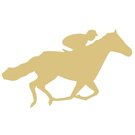 Jockey Horse Cutout Unfinished Wood Door Hanger Horse Racing Derby Horse Arena MDF Shaped Canvas Style 1 (6") Diverse Woodworking
