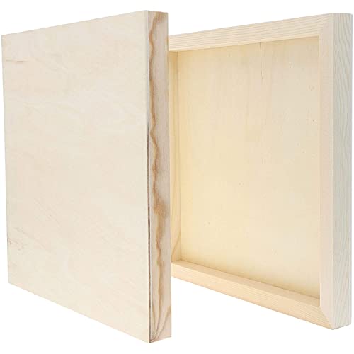 6 Pack Unfinished Wood Canvas Boards for Painting, Blank Deep
