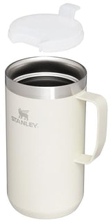 Stanley Stay Hot Camp Mug - Durable 18/8 Stainless Steel Insulated Mug - Splash-Free Tritan™ Drink-Thru Lid - 24 OZ - Cream Gloss STANLEY