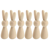 Abaodam Wood Peg Dolls 6Pcs Unfinished Wooden Bunny Rabbit Figurines to Paint DIY Wood Rabbit Ornaments Crafts Toys Rabbit Peg Doll Figure Desktop Abaodam