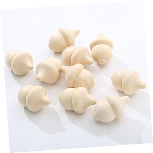 Vaguelly 30pcs Woody Acorn Christmas Doll Wood Bowl Christmas Tree Tiny Acorns Decor Woodpecker Doll Wooden Bowls for Food Unfinished Wooden Acorn Vaguelly