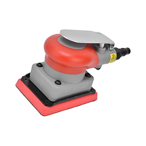Air Orbital Sander, Air Square Orbit Finishing Sander, Professional Orbit Pneumatic sheet Sander Alloy Steel Air Palm Sanding Sandpaper Machine for Luqeeg