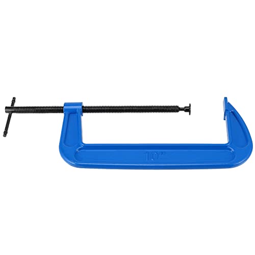 MUKCHAP 2 PCS 10 Inch C-clamp, Malleable Iron Large C Clamps, Heavy Duty G Clamps with 4 Inch Throat Depth, for Woodworking and Metal Workpiece MUKCHAP