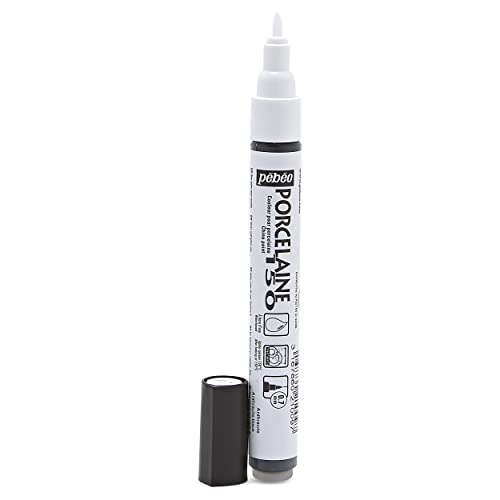 Pebeo Porcelaine 150, China Paint Fine Tip Marker - Anthracite Black (021009) Pebeo