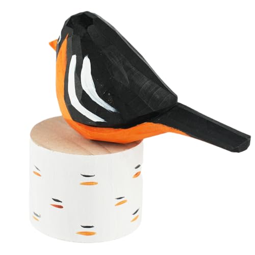 VIPbuy Handmade Wood Bird Figurines, Hand Carved Painted Wooden Bird Ornaments Crafts Home Office Desktop Decor Gifts (American Robin) VIPbuy