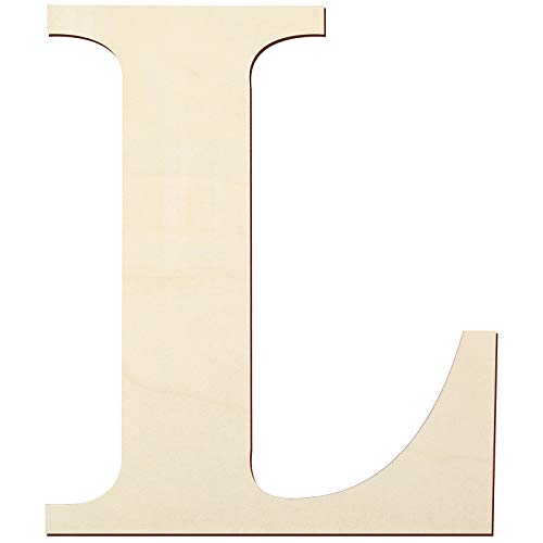 12 Inch Unfinished Wooden Letters Wood Letters Sign Decoration Wooden Decoration for Painting, Craft and Home Wall Decoration (Letter L)