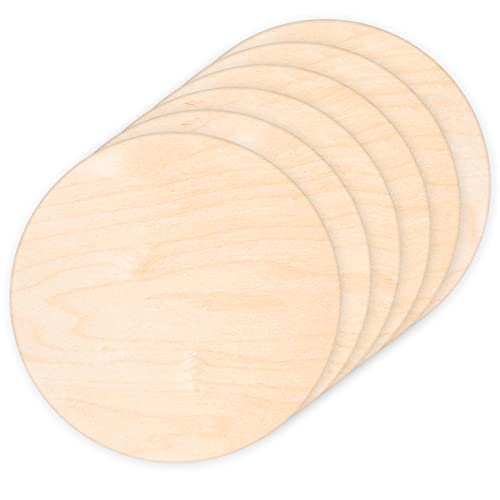 6 Pack 14 Inch Wood Rounds,14 Inch Round Wood Circles for Crafts, Unfinished Wood Circles Wood Sign Blank, Wooden Discs for DIY Crafts, Door Hangers Acejoz