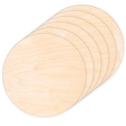 6 Pack 14 Inch Wood Rounds,14 Inch Round Wood Circles for Crafts, Unfinished Wood Circles Wood Sign Blank, Wooden Discs for DIY Crafts, Door Hangers