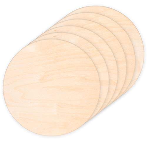 6 Pack 14 Inch Wood Rounds,14 Inch Round Wood Circles for Crafts, Unfinished Wood Circles Wood Sign Blank, Wooden Discs for DIY Crafts, Door Hangers - WoodArtSupply