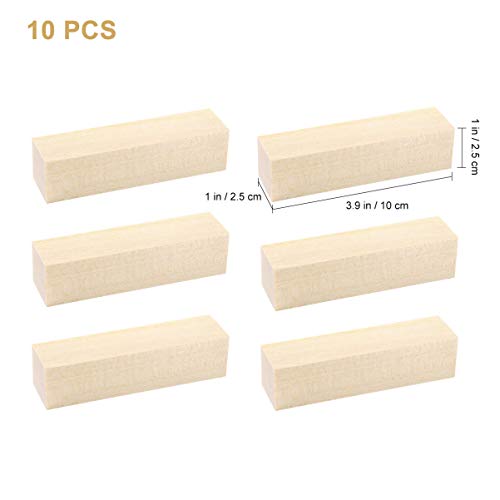 MILISTEN 10pcs Basswood for Carving Basswood Blocks Wood Blocks for Crafts Unfinished Craft Wood Unfinished Wood Blocks Wood Carving Blocks Kit DIY Milisten