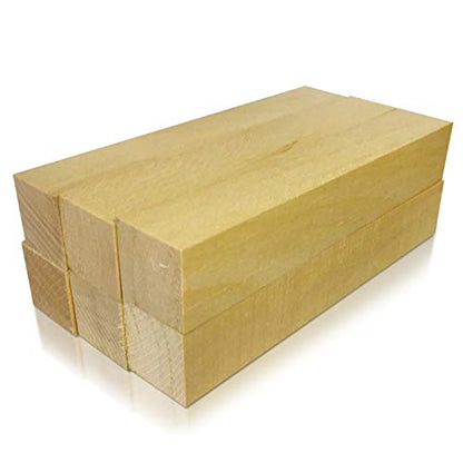 6 Pack Extra Long Basswood Blocks 12 X 2 X 2 Inches Premium Unfinished Soft Wood Blocks for Carving and Whittling