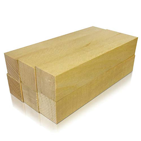 6 Pack Extra Long Basswood Blocks 12 X 2 X 2 Inches Premium Unfinished Soft Wood Blocks for Carving and Whittling JulArt