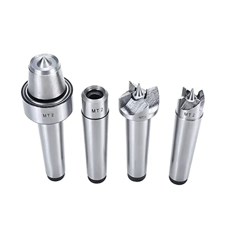 BTSHUB 4Pcs MT2 Wood Lathe Live Center Set Drive Spur Cup for Woodworking Machines BTSHUB