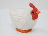 Selsela White Hen Miniature Wood Chicken Bird Art Statue Mini Carved Ornament Figurine Small Farm Animals Collectible Selsela