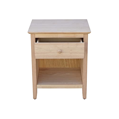 IC International Concepts Solid Wood Unfinished Nightstand IC International Concepts