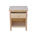 IC International Concepts Solid Wood Unfinished Nightstand IC International Concepts