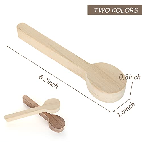 DIRBUY 6Pcs Spoon Carving Wood Blanks, Beech and Walnut Unfinished Wooden Craft for Whittling (6.2x1.6 inch) - WoodArtSupply