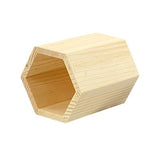 Cregugua 6 Pieces 4 Inch Wooden Pen Holder Hexagon shaped Unfinished Wood Pencil Holder for DIY Crafts Projects (3x3x4 Inches) Cregugua