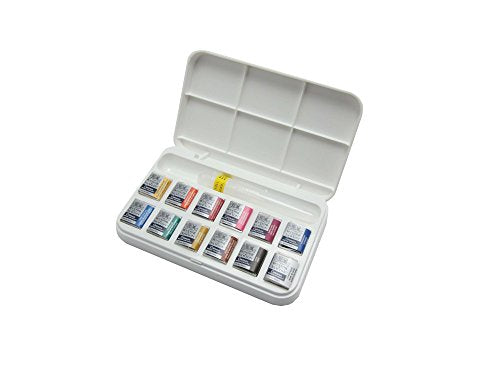 Windsor & Newton Cotman Half Pan with 12 Color Water Brush - WoodArtSupply