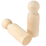 HAKZEON 40 Pack 3-1/2 Inches Unfinished Wooden Peg Dolls, Decorative Wooden Peg Doll People, Wooden Peg Doll Body for Painting, DIY Craft Art HAKZEON