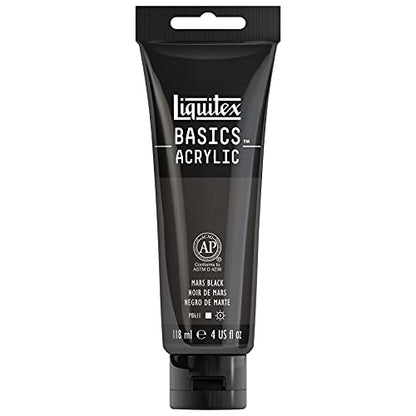 Liquitex BASICS Acrylic Paint, 118ml (4-oz) Tube, Mars Black - WoodArtSupply