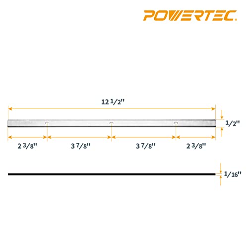 POWERTEC 12-1/2 Inch Planer Blades for Delta TP305, WEN 6550, Craftsman 21758, CMEW320, Grizzly G0663, Porter Cable PC305TP, POWERTEC PL1252 Planer POWERTEC
