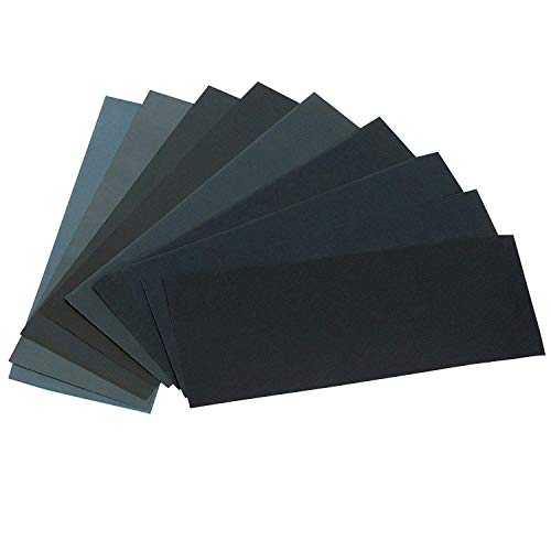 HSYMQ 24PCS Sand Paper Variety Pack Sandpaper 12 Grits Assorted for Wood Metal Sanding, Wet Dry Sandpaper HSYMQ