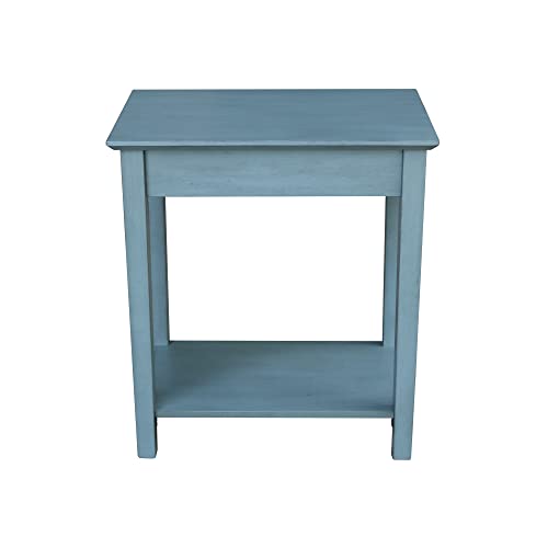 IC International Concepts International Concepts Narrow End Table, Ocean Blue - Antique Rubbed - WoodArtSupply