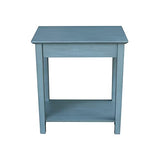 IC International Concepts International Concepts Narrow End Table, Ocean Blue - Antique Rubbed IC International Concepts