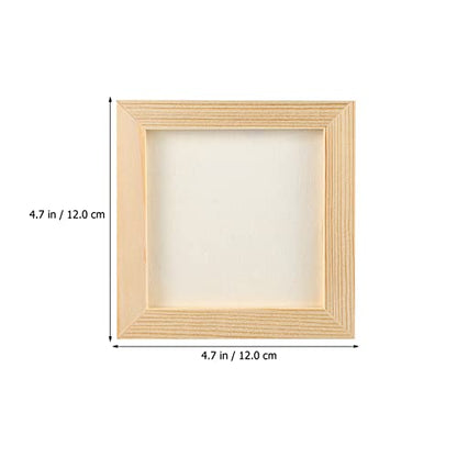 Tofficu 10 Pcs Wooden Picture Frames for Crafts, 4.72X4.72 Unfinished Wooden Frames Paintable Picture Frames, Wood Frames for Crafts Painting - WoodArtSupply